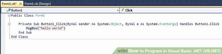 Image intitulé du Programme en Visual Basic .NET (vb.NET Étape 13